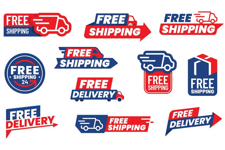 PSD colección de logotipos de envío gratuito para empresas