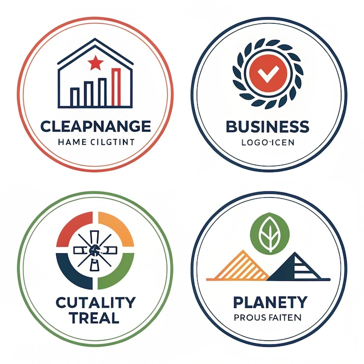 PSD una colección de logotipos que incluye un plan de negocios, negocios y negocios.