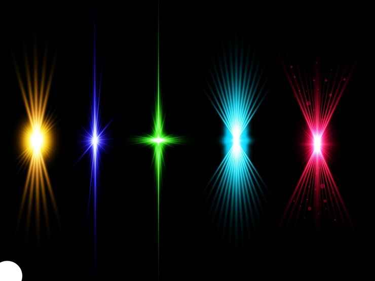 PSD colección de luces de destello de lente de colores