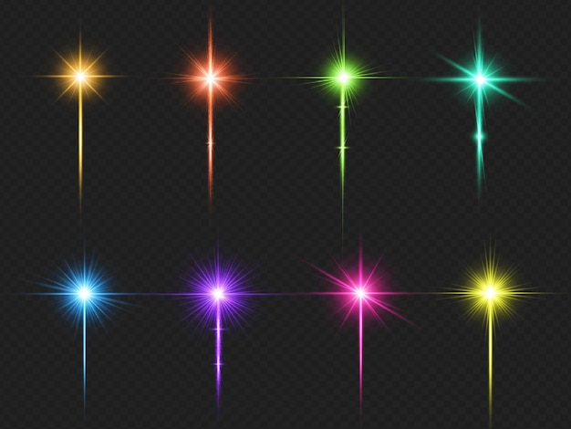 Colección de luces intermitentes de lentes de colores