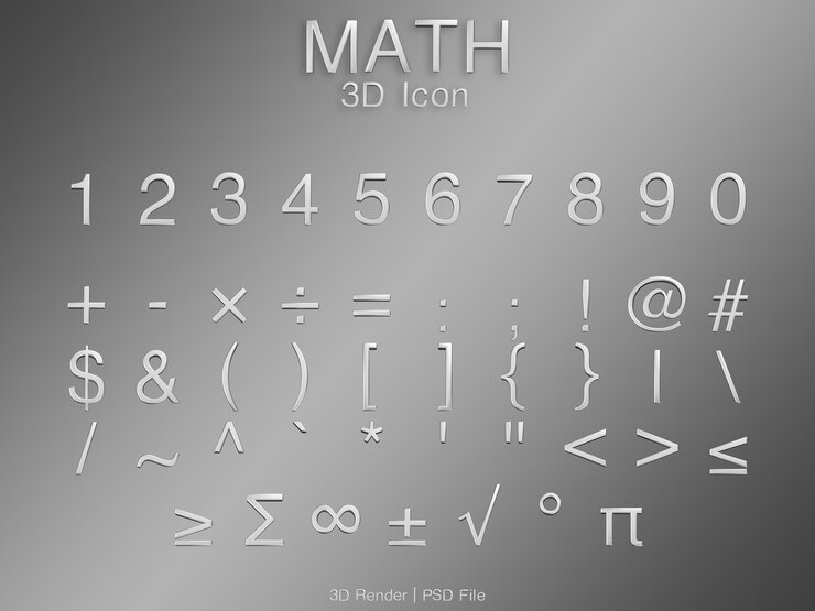 PSD colección de matemáticas 3d
