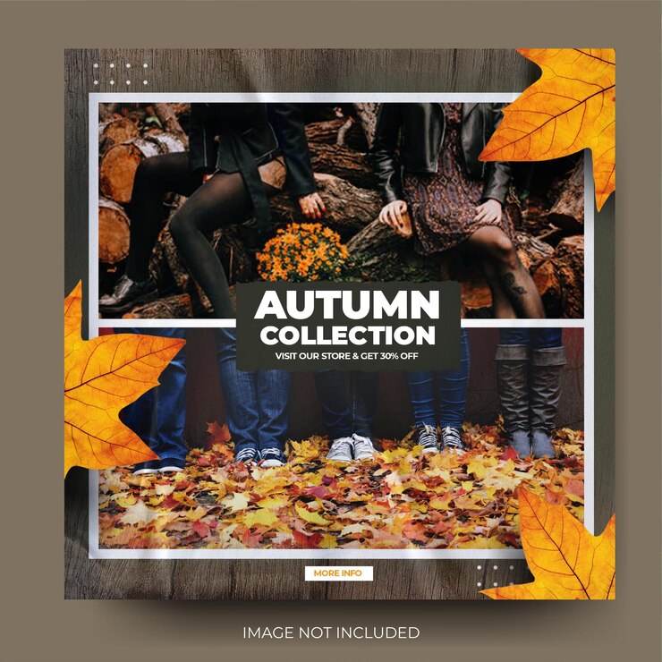Colección de moda de otoño instagram publicación de redes sociales