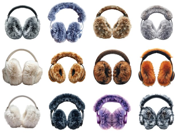 Colección de orejeras de pelo de varios colores y estilos