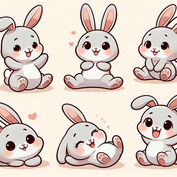 PSD una colección de personajes de dibujos animados que incluyen conejos el conejo y el conejo