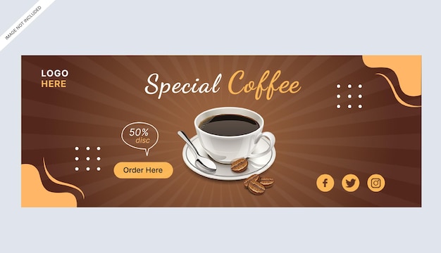 Colección de plantillas de diseño de promociones de banners de café