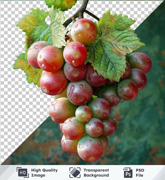 PSD colección premium de uvas verdes y rojas png clipart