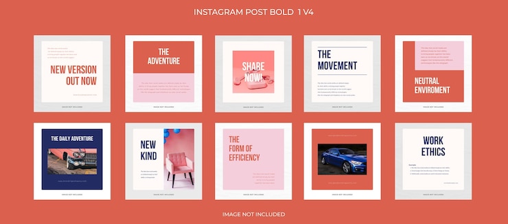 PSD colección psd del concepto de diseño de plantillas de publicaciones de instagram