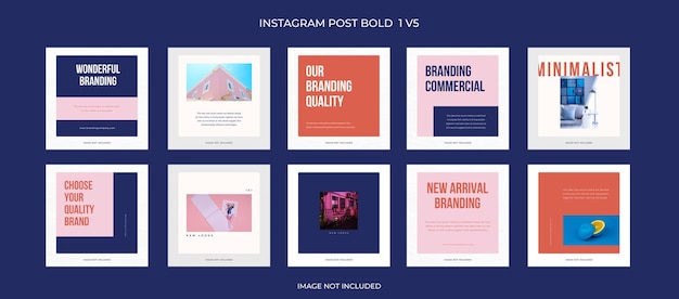 Colección PSD del concepto de diseño de plantillas de publicaciones de Instagram