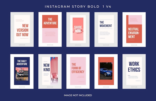Colección PSD de historias de Instagram Concepto de diseño de plantillas