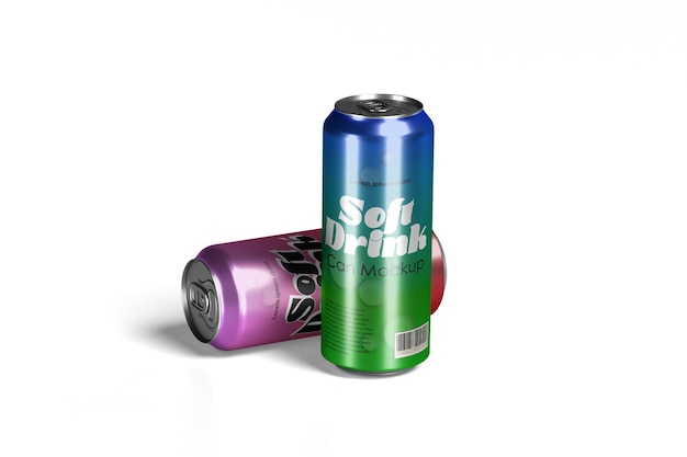 Colección de Psd de maqueta de lata de refresco