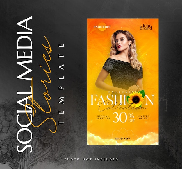 PSD colección de rebajas de moda historias de instagram o plantilla de diseño de banner web