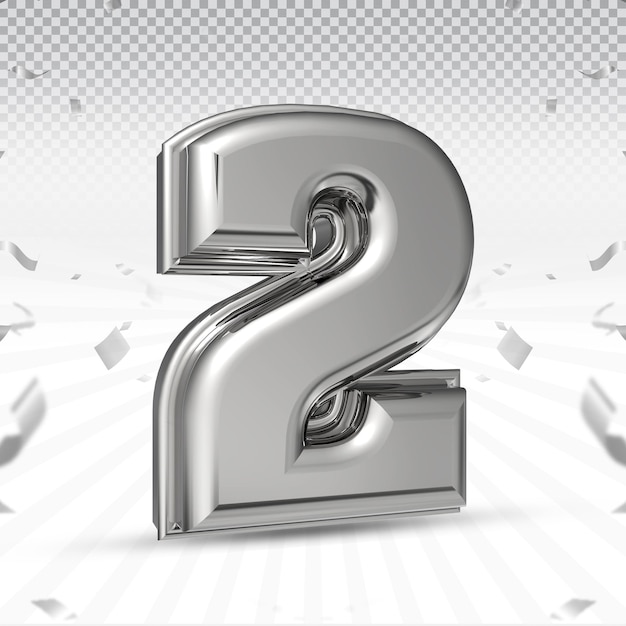 Colección de renderizado 3D número 2 con color plata