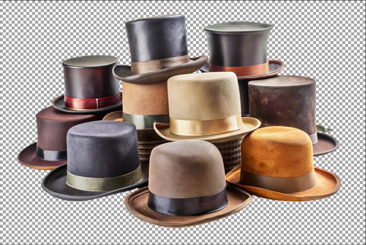 PSD colección de sombreros de tapa antiguos sombreros cilíndricos ricos en historia