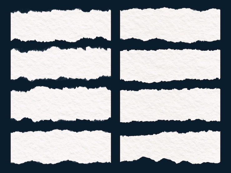 PSD colección de la textura de la hoja de papel rasgada
