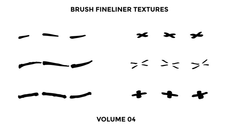 PSD colección de vectores de pinceladas fineliner