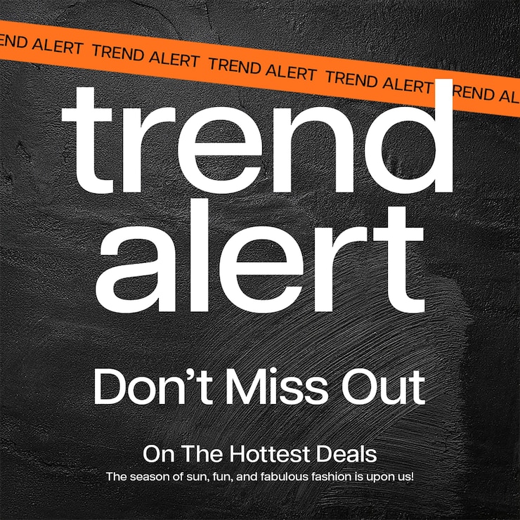 PSD colección de venta de alertas de tendencia con fondo de textura negra oscura plantilla de publicación de redes sociales