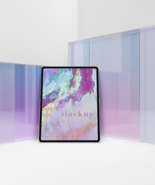 Colección de vidrio transparente con tableta
