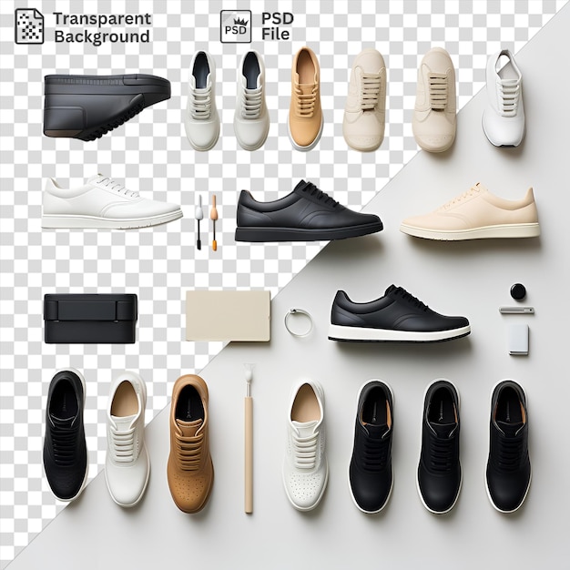 PSD colección de zapatillas de deporte de gama alta establecida sobre un fondo transparente