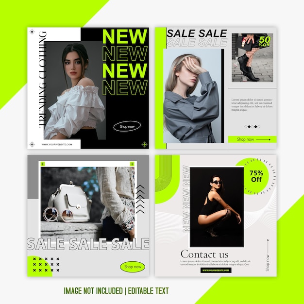 Colecciones de diseño de plantilla de póster de redes sociales de moda