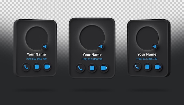 Colecciones de perfiles de Telegram de renderizado 3D