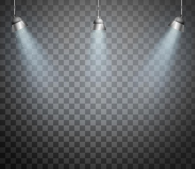 Coleções de iluminação de holofotes realistas do PSD