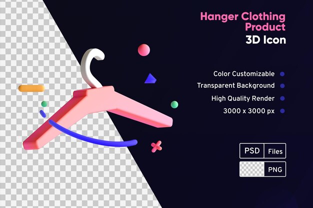 PSD colgador ropa producto icono 3d