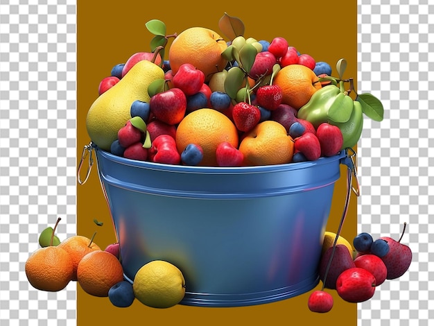 Colheita frutífera uma recompensa num balde
