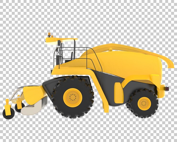 PSD colheitadeira na ilustração de renderização 3d de fundo transparente