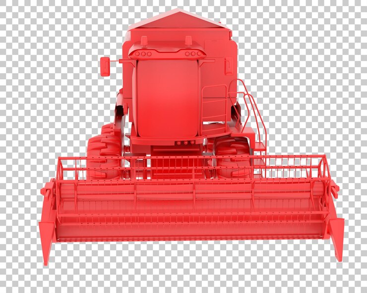 PSD colheitadeira na ilustração de renderização 3d de fundo transparente