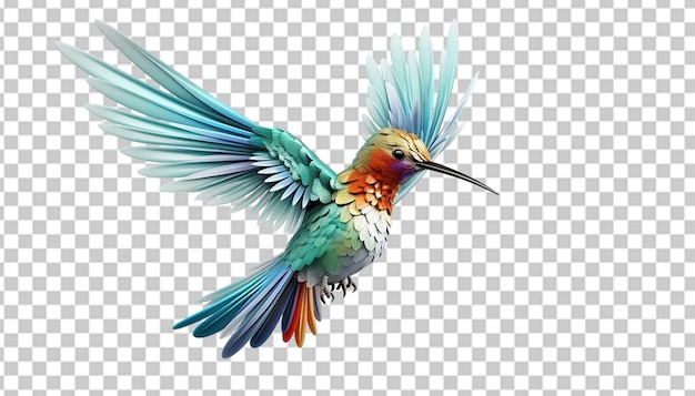 PSD un colibrí en 3d