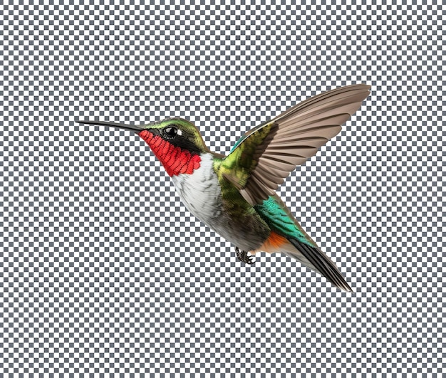 Colibrì a gola rubina isolato su sfondo trasparente