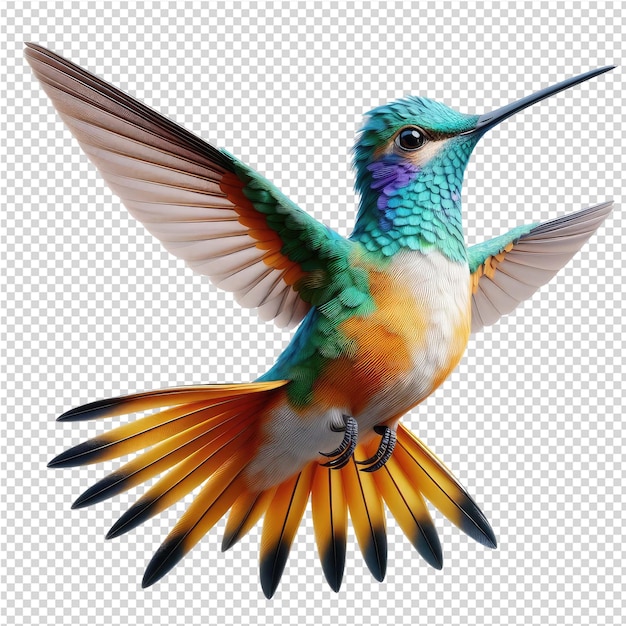 Un colibri colorido con una cabeza azul y verde