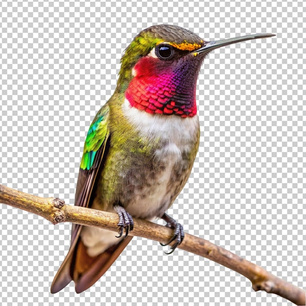 PSD colibri em fundo transparente