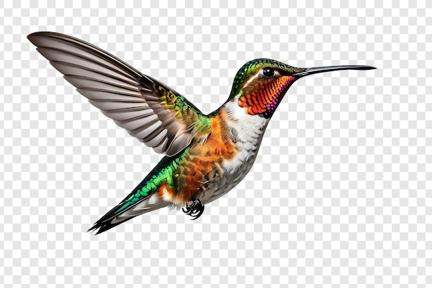 PSD el colibrí volador png aislado en un fondo transparente