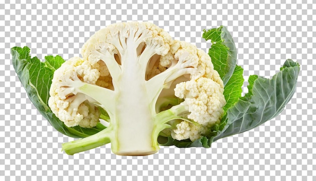 Coliflor aislado sobre un fondo transparente concepto de comida vegetariana