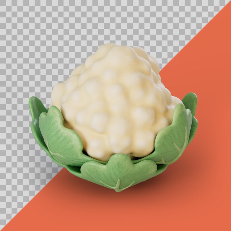 PSD coliflor estilizada 3d