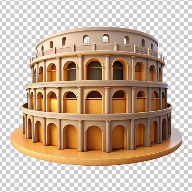 Coliseo 3d sobre un fondo blanco