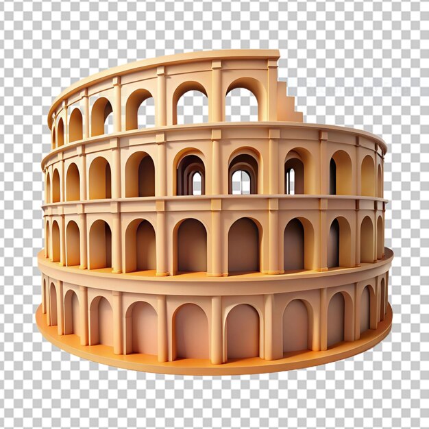 Coliseo 3d sobre un fondo blanco