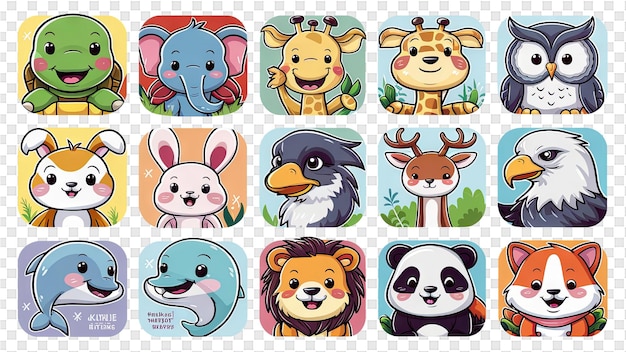PSD un collage d'animaux avec différents animaux et animaux
