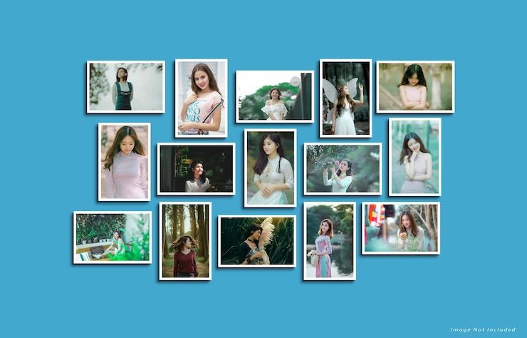PSD el collage de fotografías de mujeres hermosas