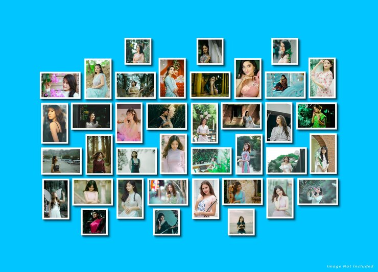 PSD el collage de fotos de una mujer hermosa