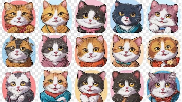 PSD a collage of cats with a sweater on their neck