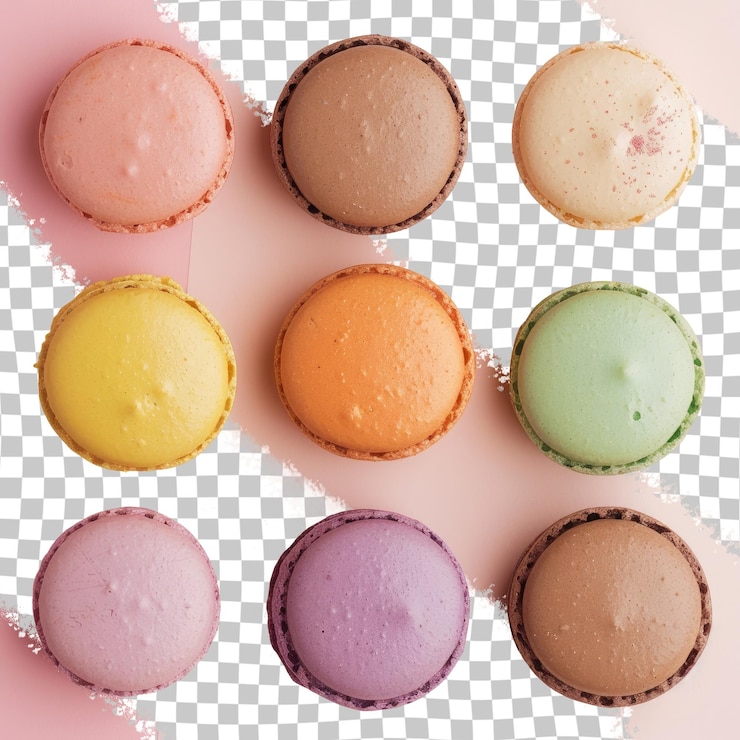 PSD un collage de pasteles de diferentes colores con diferentes colores y las palabras cita muffin cita en el bot