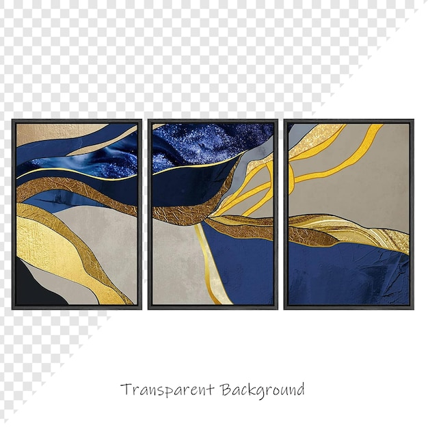 un collage de photos avec une image d'un dessin bleu et or
