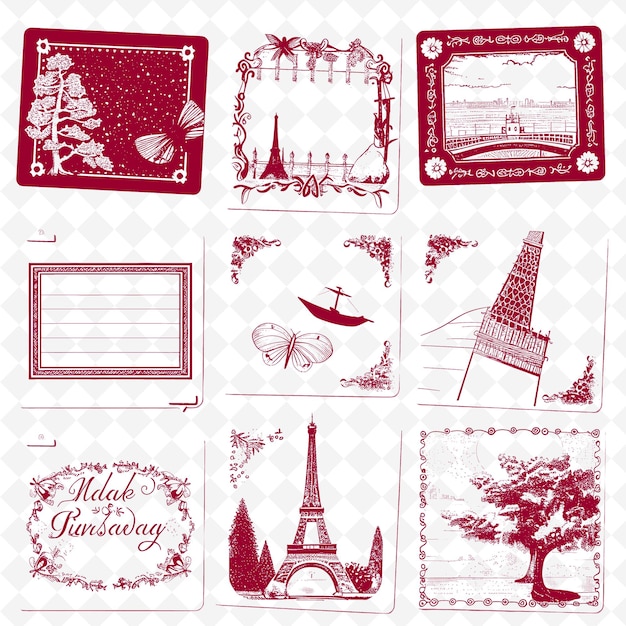 un collage de tarjetas con un árbol de Navidad y un letrero que dice "Feliz Navidad"