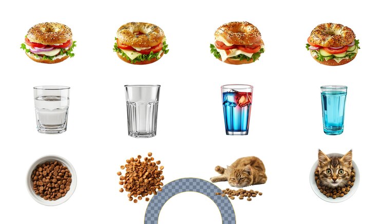 PSD collaje de alimentos y bebidas