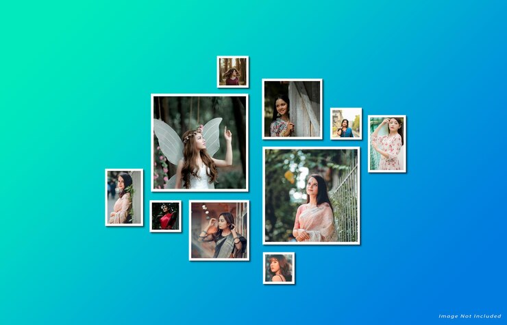 PSD collaje fotográfico de una mujer