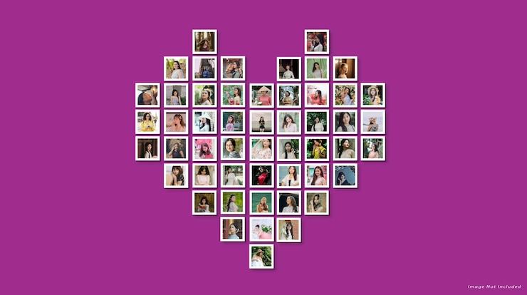 PSD collaje de fotos del corazón
