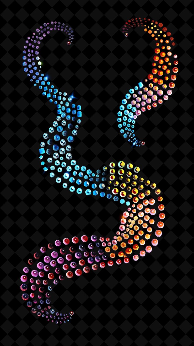 PSD collar de caramelos luminosos retorcidos con cuentas de caramelo fragmentadas color neón comida bebida colección y2k