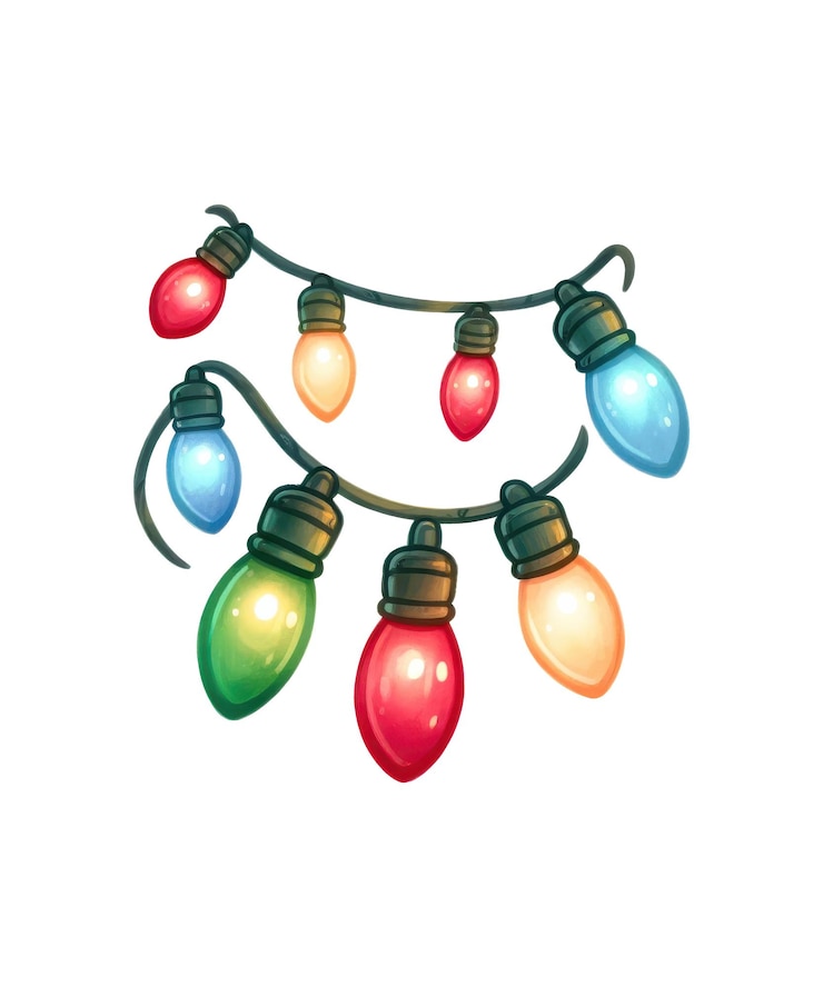 PSD un collar de colores con muchas luces de colores en él